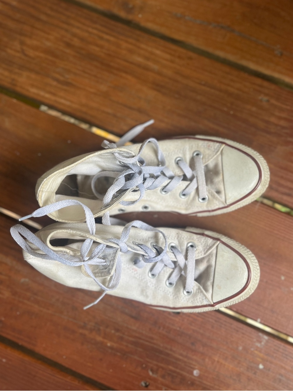 Converse High-Top Canvas Sneakers in Off-White Size 8